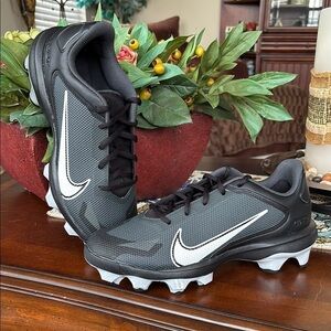 Brand New Nike Force Trout 8 Pro Molded Baseball Cleats Lace Up Black Gray White
